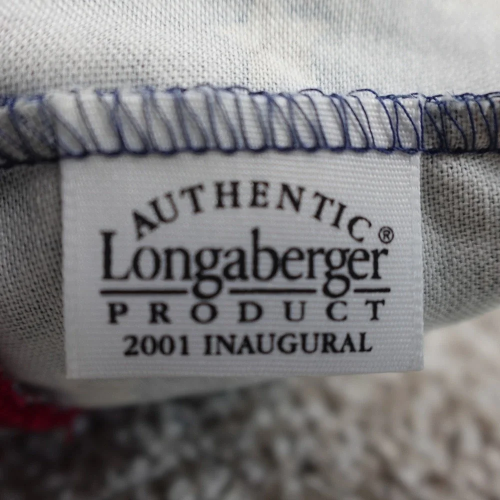 Longaberger 2001 Inaugural Basket Liner American Pride Stars Red Trim Patriotic‎